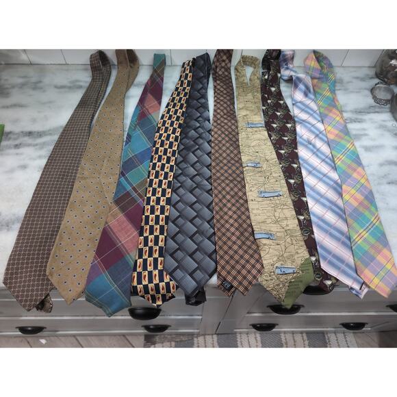 Bulk Neck Tie Lot #13, 10 Men's Ties Bundle, Assorted Patterns, Wholesale Pack‎ - Picture 1 of 7